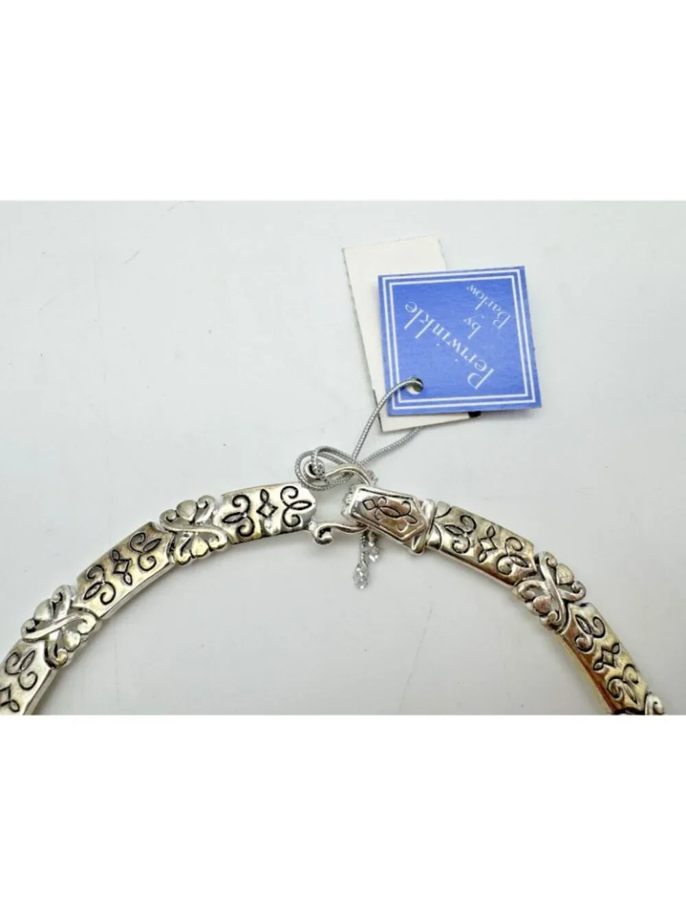 Periwinkle by Barlow Silver Tone Collar Necklace NEW w/Tags, Ornate, Classic 18